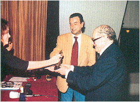 Foto del del jurado en la ceremonia de entrega de los premios Nickel Odeon 1999.