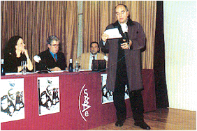 Foto del del jurado en la ceremonia de entrega de los premios Nickel Odeon 1999.