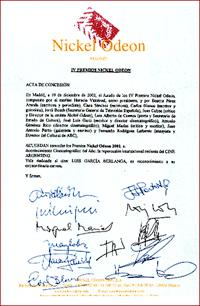 ACTA ENTREGA DE PREMIOS NICKEL ODEON A&Ntilde;O 2002